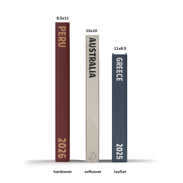 150 pages (hardcover & softcover) ✈︎ 60 pages (layflat)