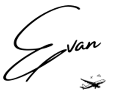 Signature with the name 'Evan' on a white background