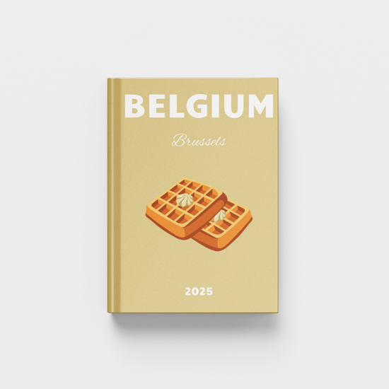 Belgium vertical photobook cover with waffle clip art