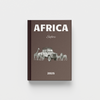 2025 Africa Safari photobook with vehicle and animal illustration on a white background
