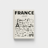 photobook with illustrations of France on a white background