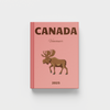 Light red photobook titled 'Canada Vancouver 2025' with a moose illustration on a white background