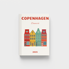 photobook cover with colorful houses and 'Copenhagen, Denmark' text on a white background
