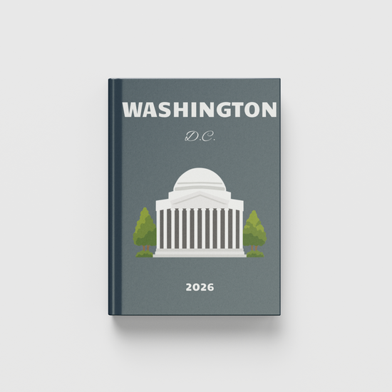 Photobook with Washington D.C. design on a white background