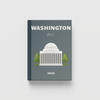Photobook with Washington D.C. design on a white background