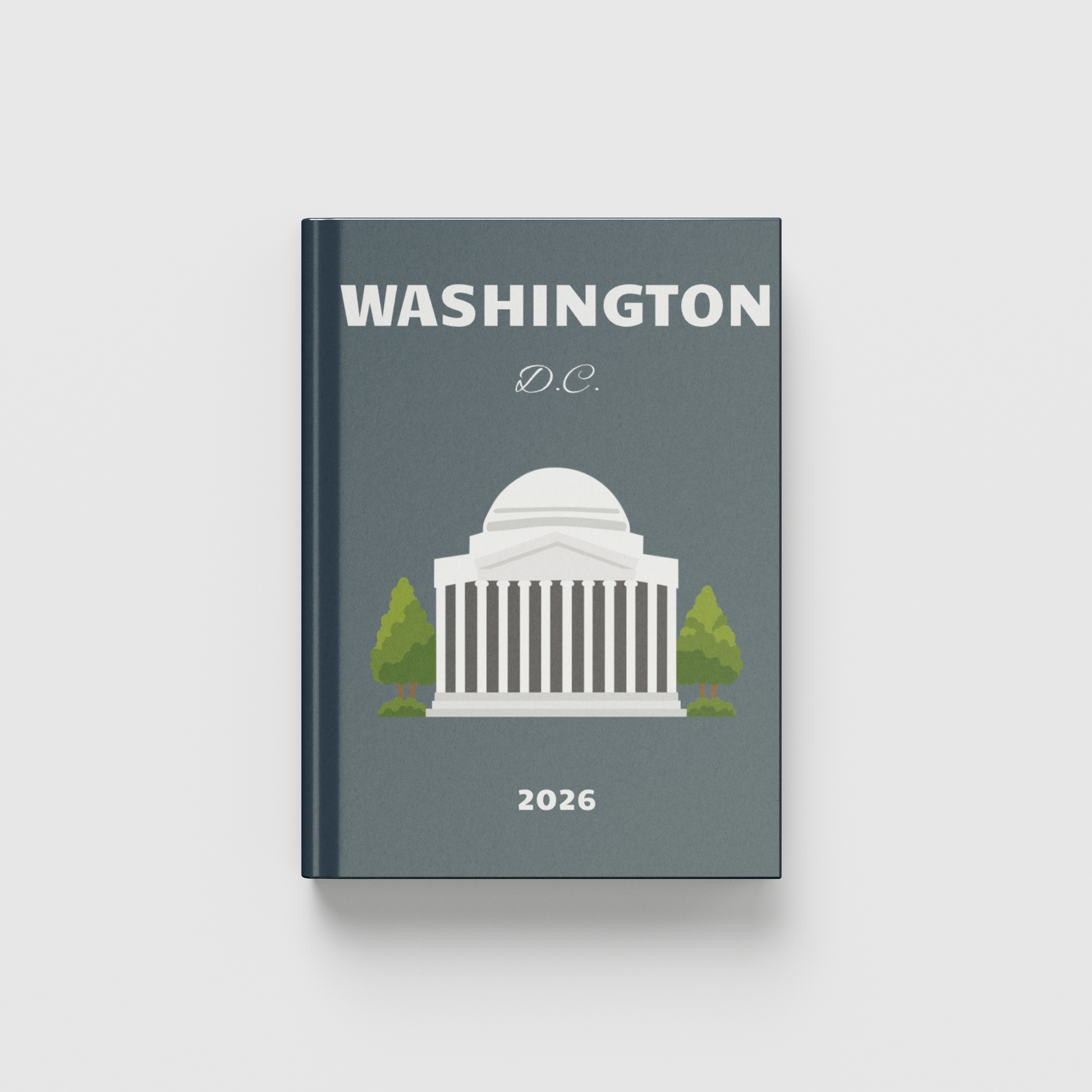 Photobook with Washington D.C. design on a white background