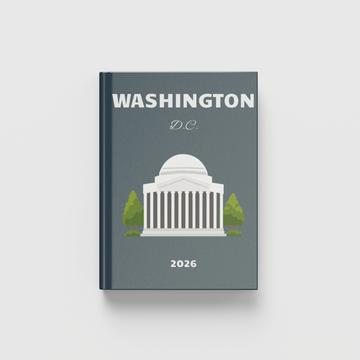 Photobook with Washington D.C. design on a white background