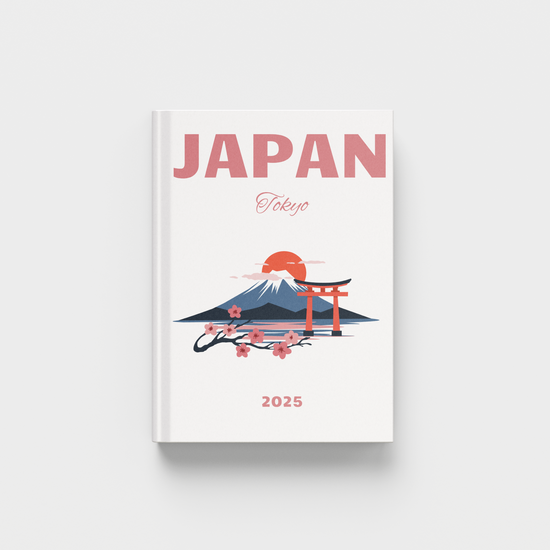 Photobook with 'Japan Tokyo' design on a white background