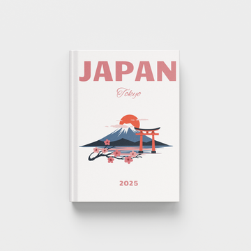 Photobook with 'Japan Tokyo' design on a white background