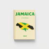 photobook with Jamaica map and flag design on a beige background