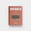 Red photobook cover with 'Korea' and 'Asia' text on a white background