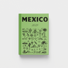 Green photobook titled 'Mexico' with black illustrations on a white background