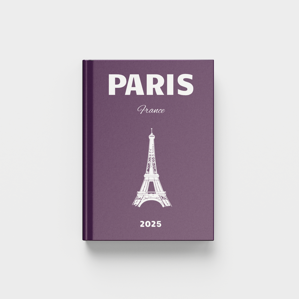 paris travel photobook with eiffel tower illustration