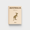 Photobook with a kangaroo illustration on a beige background