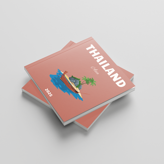 Two square photobooks titled 'Thailand' on a light gray background