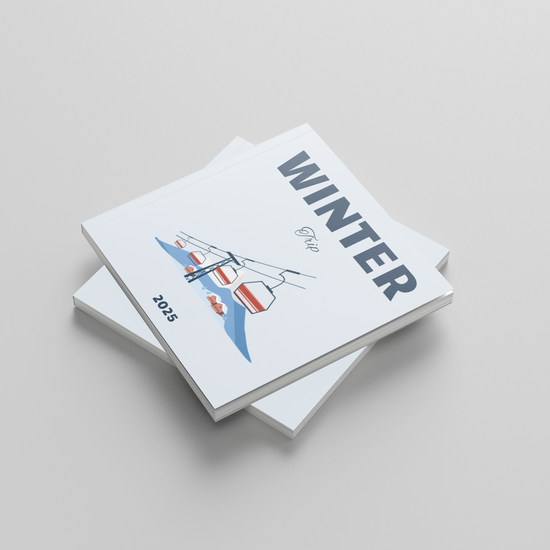 Two square photobooks titled 'Winter' and '2025' on a light gray background