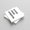Stack of white books with 'Begin from Scratch' text on a gray background