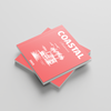 Two pink books titled 'Coastal' on a light gray background