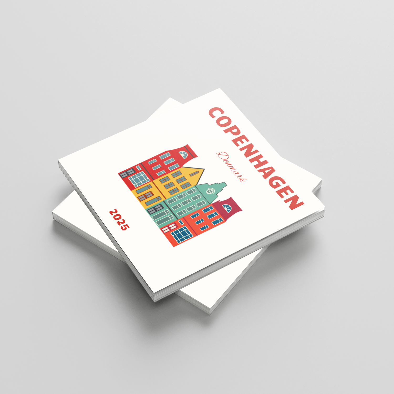 Two photobooks titled 'Copenhagen' and '2025' on a light gray background
