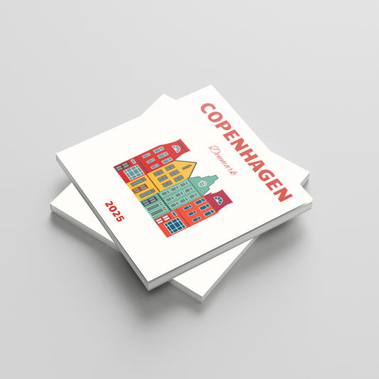 Two photobooks titled 'Copenhagen' and '2025' on a light gray background