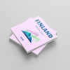 Two square photobooks titled 'Finland' on a light gray background