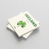 Two square photobooks with 'Ireland' and a clover leaf design on a light gray background